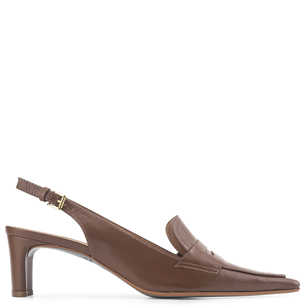 Scarpin Slingback Borgia Pelica Marrom Claro