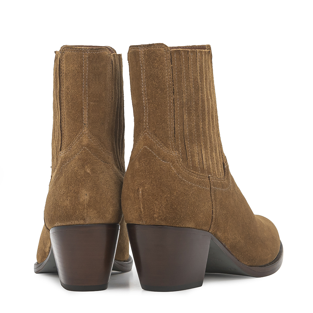 bota feminina, bota cano curto, bota camurça, bota caramelo, salto baixo, camurça,